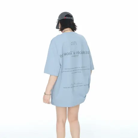 YEP2025夏季新款街头风潮流印花情侣款宽松短袖T恤女潮牌半袖上衣图片