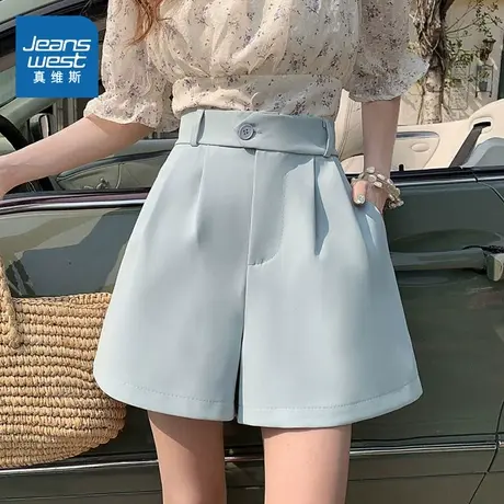 LEP真维斯女款短裤2025夏季新款时尚百搭显瘦A字宽松休闲阔腿短裤商品大图