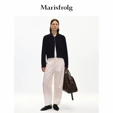 Marisfrolg玛丝菲尔2025秋新款白牛仔宽松休闲设计长裤气质气球裤商品大图