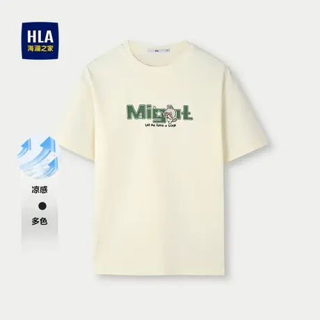 HLA/海澜之家米格联名短袖T恤2025新款夏季凉感圆领卡通印花短T男商品大图