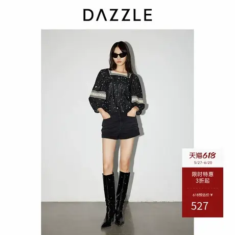 DAZZLE地素奥莱 牛仔裤春秋女装马衔扣装饰短裤商品大图