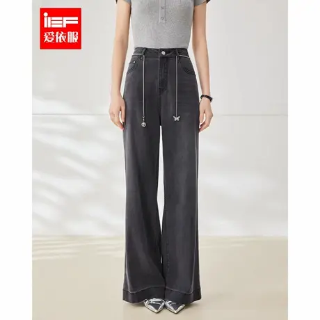 IEF/爱依服裤子2025夏季新款韩版时尚通勤气质显瘦百搭牛仔喇叭裤商品大图
