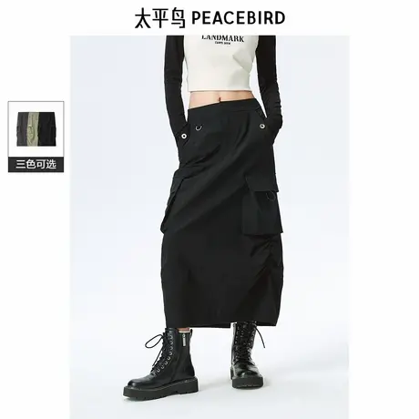 【来了就好】太平鸟时尚工装长裙图片