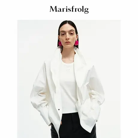 【一衣多穿】Marisfrolg玛丝菲尔2025秋新款可拆卸趣味领廓形外套商品大图