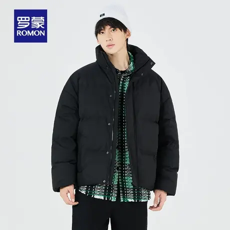 罗蒙男士时尚休闲立领棉服2025秋冬新款简约百搭宽松舒适保暖棉衣图片