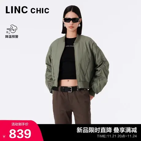 LINC金羽杰短款轻薄羽绒服女2023新款刺绣夹克外套女Y23801009Y图片