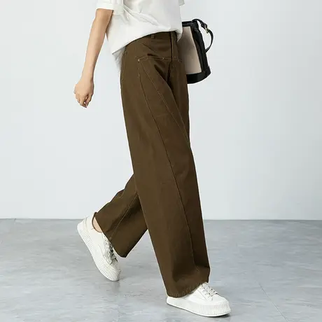 高腰阔腿牛仔裤女2025新款春秋高端香蕉裤宽松镰刀裤工装裤直筒裤图片