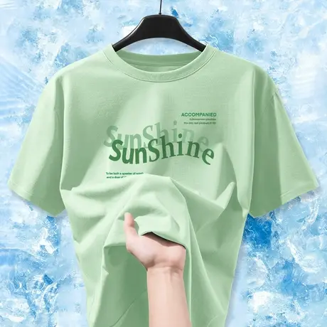 绿色纯棉短袖t恤女2025新款爆款夏季宽松体恤衫女士上衣半袖夏装商品大图