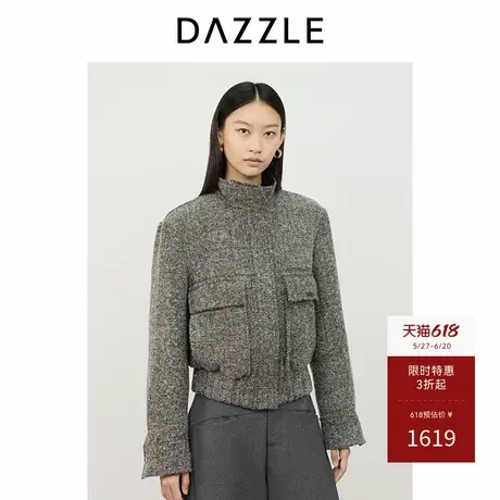 DAZZLE地素奥莱 棉服冬季羊毛棉人字纹夹克图片