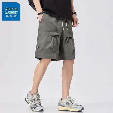 GV真维斯工装短裤男夏季宽松美式军绿色薄款透气学生运动五分裤Z图片