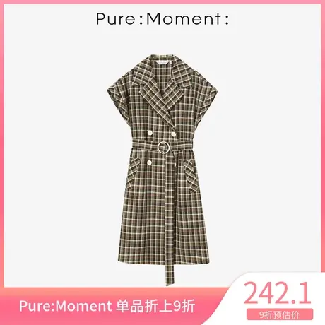 Pure:Moment:连衣裙年夏季新款格子甜美气质中长裙4B5292651图片