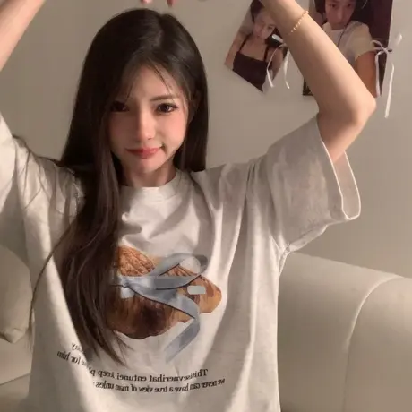 大码胖mm美式复古灰色纯棉短袖T恤2025夏chic设计感半袖上衣ins潮图片