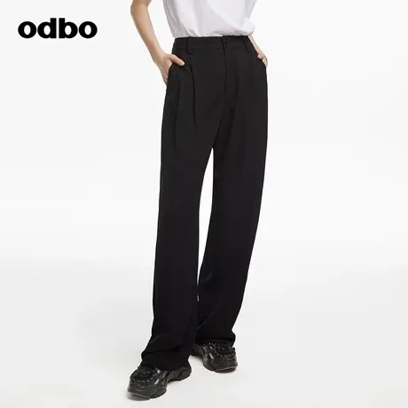 heardbyodbo高腰垂感西装阔腿裤女夏新款直筒显瘦拖地休闲长裤商品大图