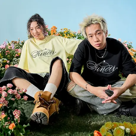 Nuthink刺绣字母短袖T恤美式潮牌国潮高街独特纯棉男女2025夏新款图片