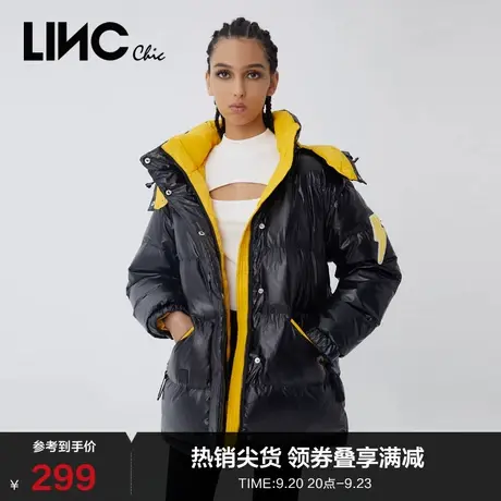 LINCCHIC金羽杰羽绒服女潮酷动感亮面短款羽绒服女冬季2044246图片