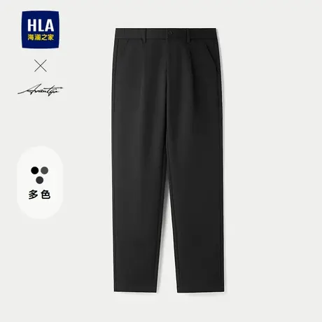 HLA/海澜之家轻商务时尚系列休闲裤25秋冬新半松紧腰舒适简约裤男商品大图