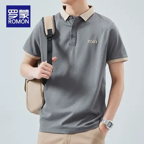 罗蒙男士短袖Polo衫夏冰丝薄款宽松透气2025新款商务休闲带领T恤图片
