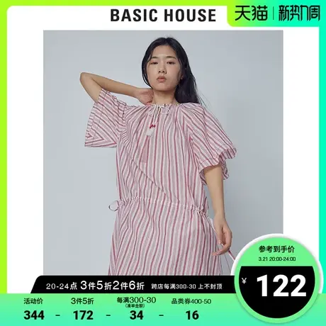 Basic House/百家好女装商场同款时尚条纹连衣裙孕妇裙HTOP321U商品大图