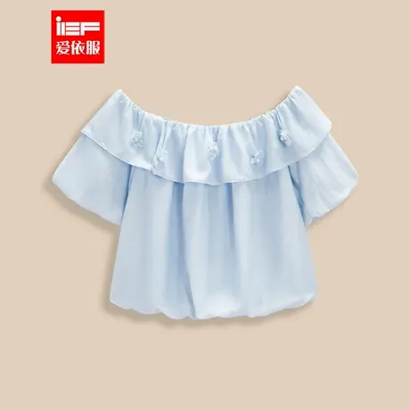 IEF/爱依服2025夏季新款法式温柔小女人气质一字肩设计百搭上衣商品大图