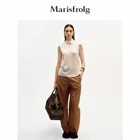 【进口面料】Marisfrolg玛丝菲尔2025秋新弯刀裤款休闲西装香蕉裤商品大图