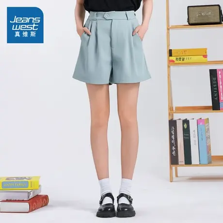 KEP真维斯女款短裤2025夏季新款青少年显瘦A字宽松休闲阔腿短裤商品大图