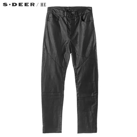 sdeerhe圣迪奥男前个性收省造型脚口开衩设计时尚长裤H16170833图片