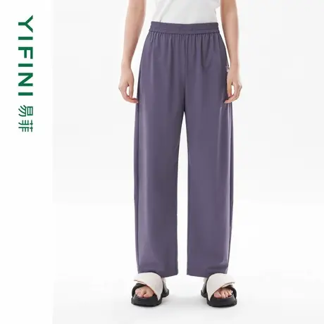 [专柜同款]Yifini/易菲松紧腰休闲宽松显瘦香蕉裤直筒裤女夏装商品大图