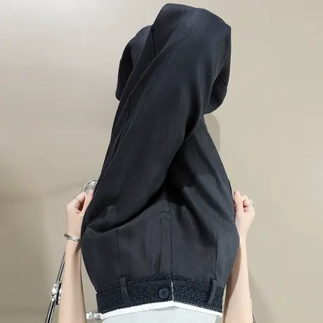 莱赛尔天丝亚麻阔腿裤女夏季薄款高腰宽松显瘦凉感抗皱防晒休闲裤商品大图