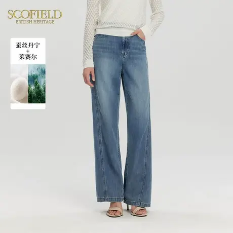 【含莱赛尔】Scofield女装复古做旧水洗牛仔裤含桑蚕丝2025夏新品商品大图