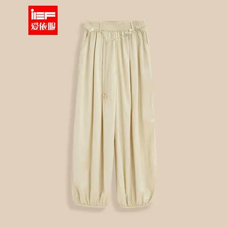 IEF/爱依服2025夏季新款文艺知性休闲慵懒宽松百搭显瘦九分灯笼裤商品大图