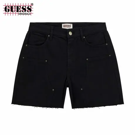 GUESS Originals25年新款夏季女士辣妹纯黑牛仔短裤-W5GD1NWGCVA商品大图