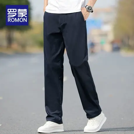 罗蒙男士休闲裤夏薄款宽松透气男裤2025新款弹力冰丝直筒长裤男款图片