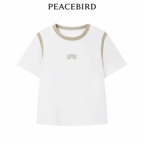 【商场同款】太平鸟女装年夏季新款撞边针织T恤女A1DAD2302商品大图