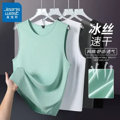 GV真维斯背心男2025新款健身速干无袖t恤男士跑步宽松弹力篮球服C商品大图