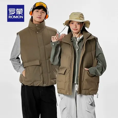 【男女同款】罗蒙短款立领棉马甲2025秋冬新款宽松百搭保暖外套男图片