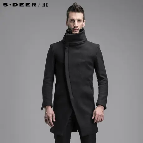 sdeerhe圣迪奥修身男士毛呢长大衣H14471807图片
