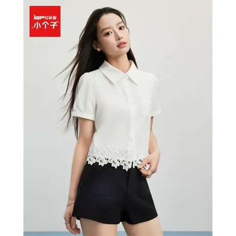 IEF/爱依服上衣2025夏季新款法式甜美淑女气质蕾丝边设计百搭衬衫商品大图