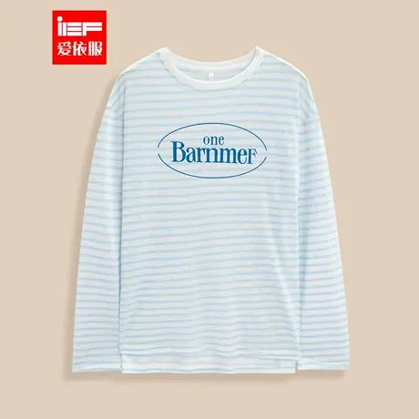 IEF/爱依服2025夏季新款美式休闲风条纹显瘦通勤薄款百搭中上衣图片