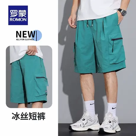 罗蒙轻薄直筒工装裤2025夏季新款宽松男士短裤高街美式五分裤N1Z图片