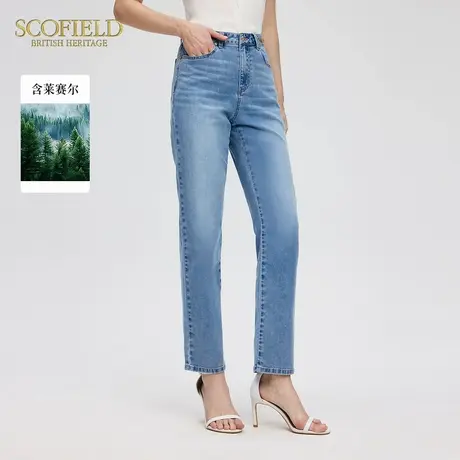 【含莱赛尔】Scofield女装复古港风牛仔裤高腰直筒裤2025夏季新品商品大图