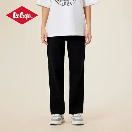 Lee Cooper直筒牛仔裤女2025春季新款宽松简约纯色系带松紧腰图片