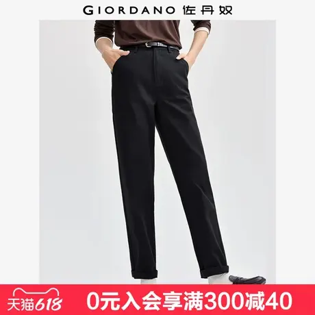 佐丹奴裤子女磨毛纯棉通勤女裤暗门筒修身直筒休闲长裤女05414081商品大图