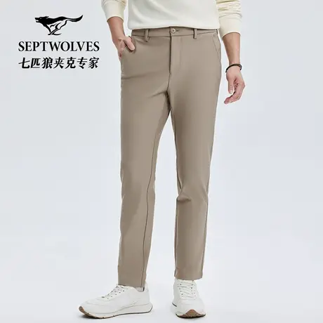 七匹狼后腰松紧抗菌石墨烯弹力针织休闲裤2025秋季新款长裤子男装图片
