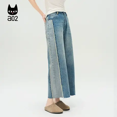 a02【ET自然系列】设计感牛仔裤子女2025春季新款9分裤直筒春装商品大图