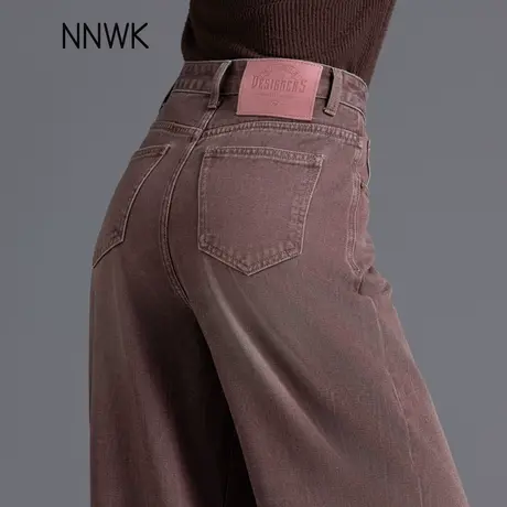 美式复古牛仔裤女2025新款春秋季高腰阔腿裤慵懒松弛感直筒裤长裤图片