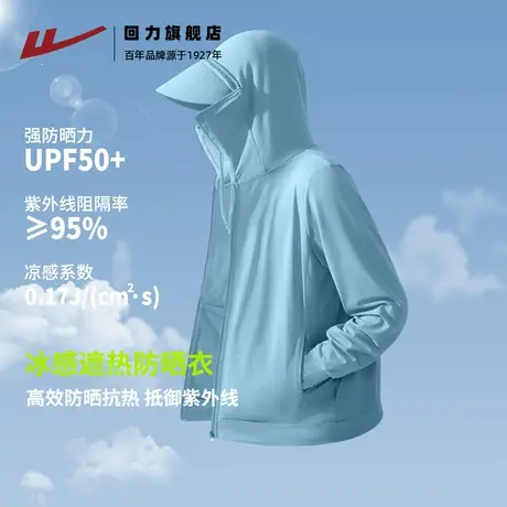 回力防晒衣男款夏季2025新款透气冰丝大帽檐外套男士钓鱼防晒服H图片