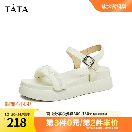 Tata他她厚底运动凉鞋女松糕沙滩凉鞋女奥莱2023夏季新款YCK01BL3商品大图