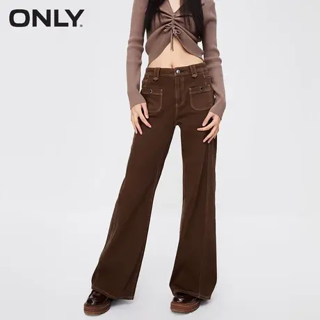ONLY奥莱气质百搭高腰显瘦喇叭裤牛仔裤女图片
