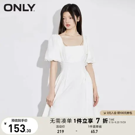 ONLY奥莱夏季时尚修身显瘦方领收腰牛仔连衣裙女图片