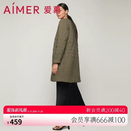 爱慕睡衣女秋冬长款长袖纯色可外穿圆领长上衣外套AM456612图片